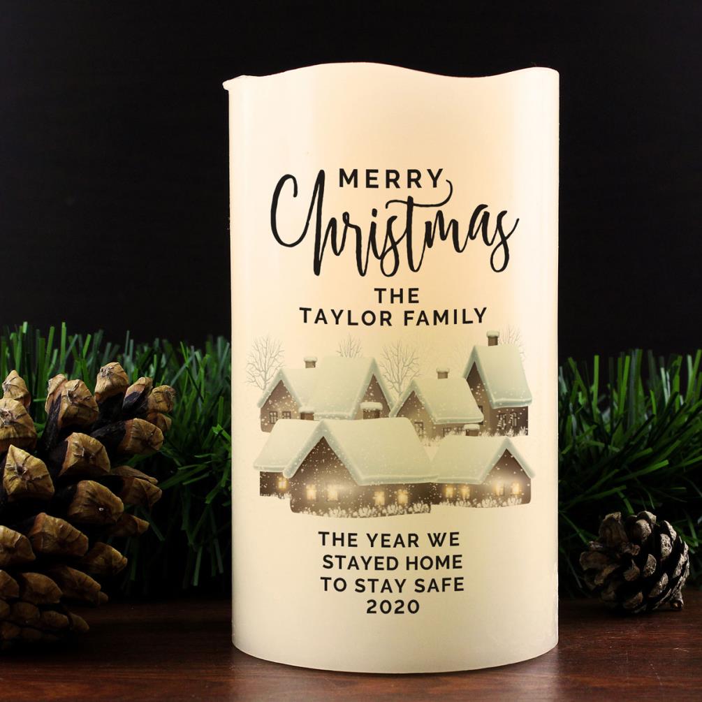 Personalised Christmas Town LED Candle Extra Image 1